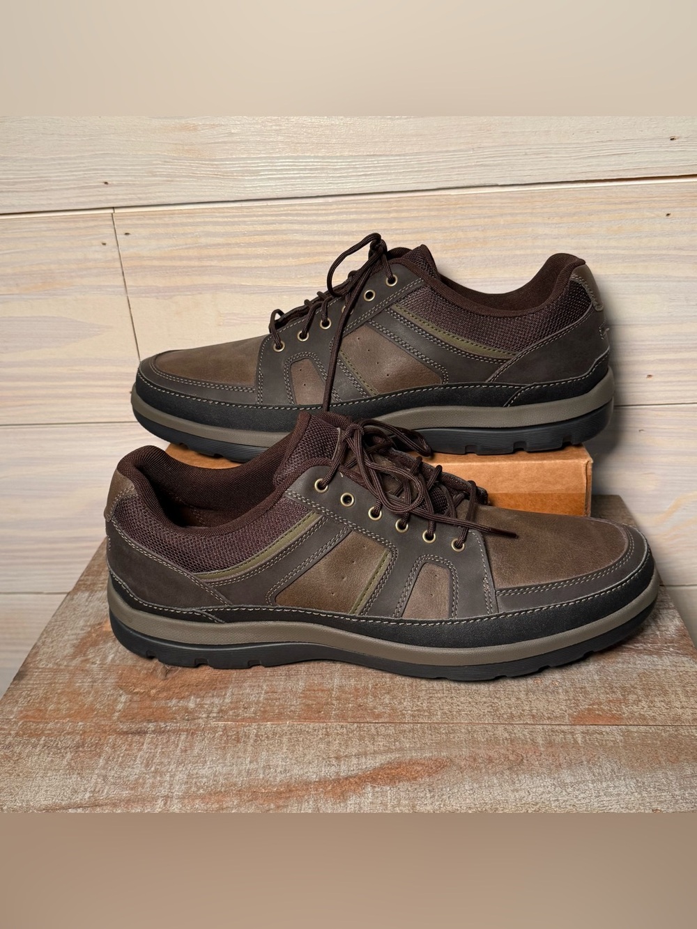 Rockport Men's Get Your Kicks Mudguard Blucher Brown Leather V82623 Size 16